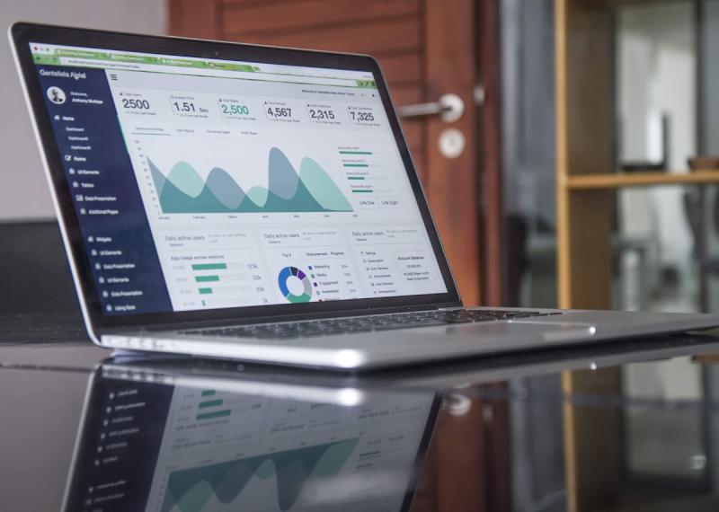 Website analytics dashboard showing traffic growth from organic search